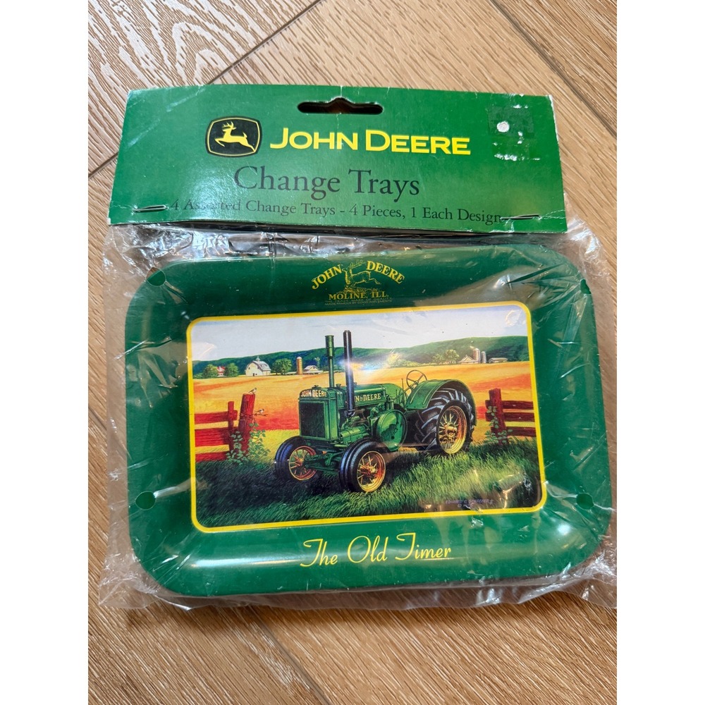 John Deere Vintage Tractor Change Trays Set of 4 Edward C Schaefer Licensed NEW